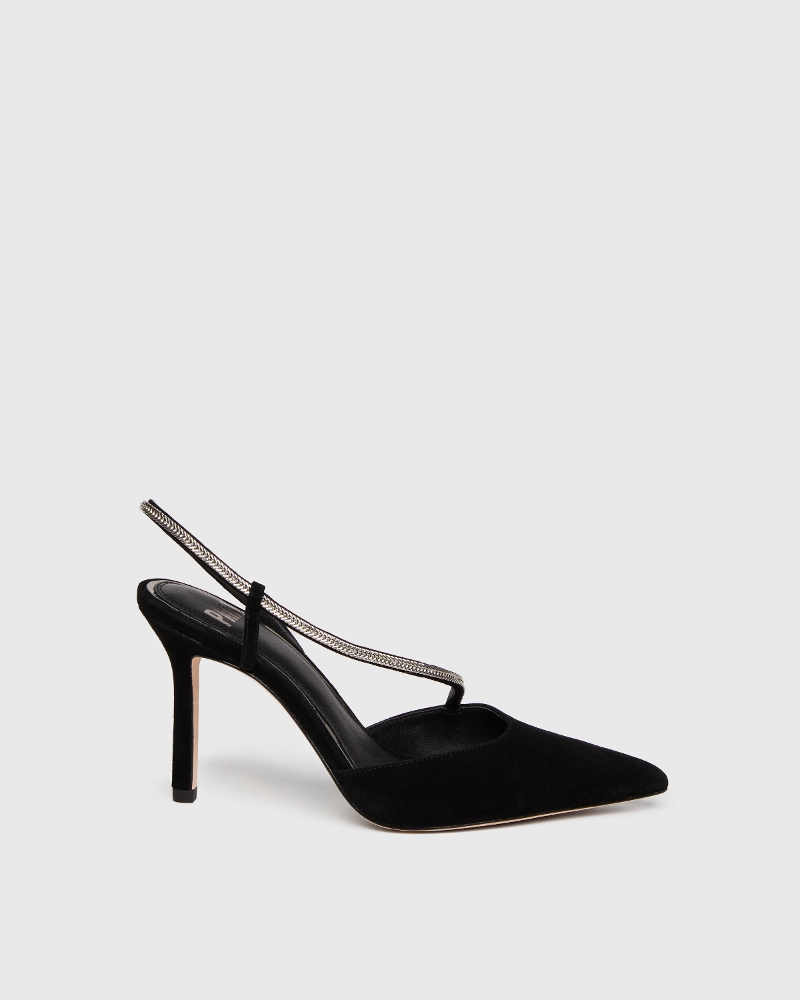 Stephanie Pump - Black Suede